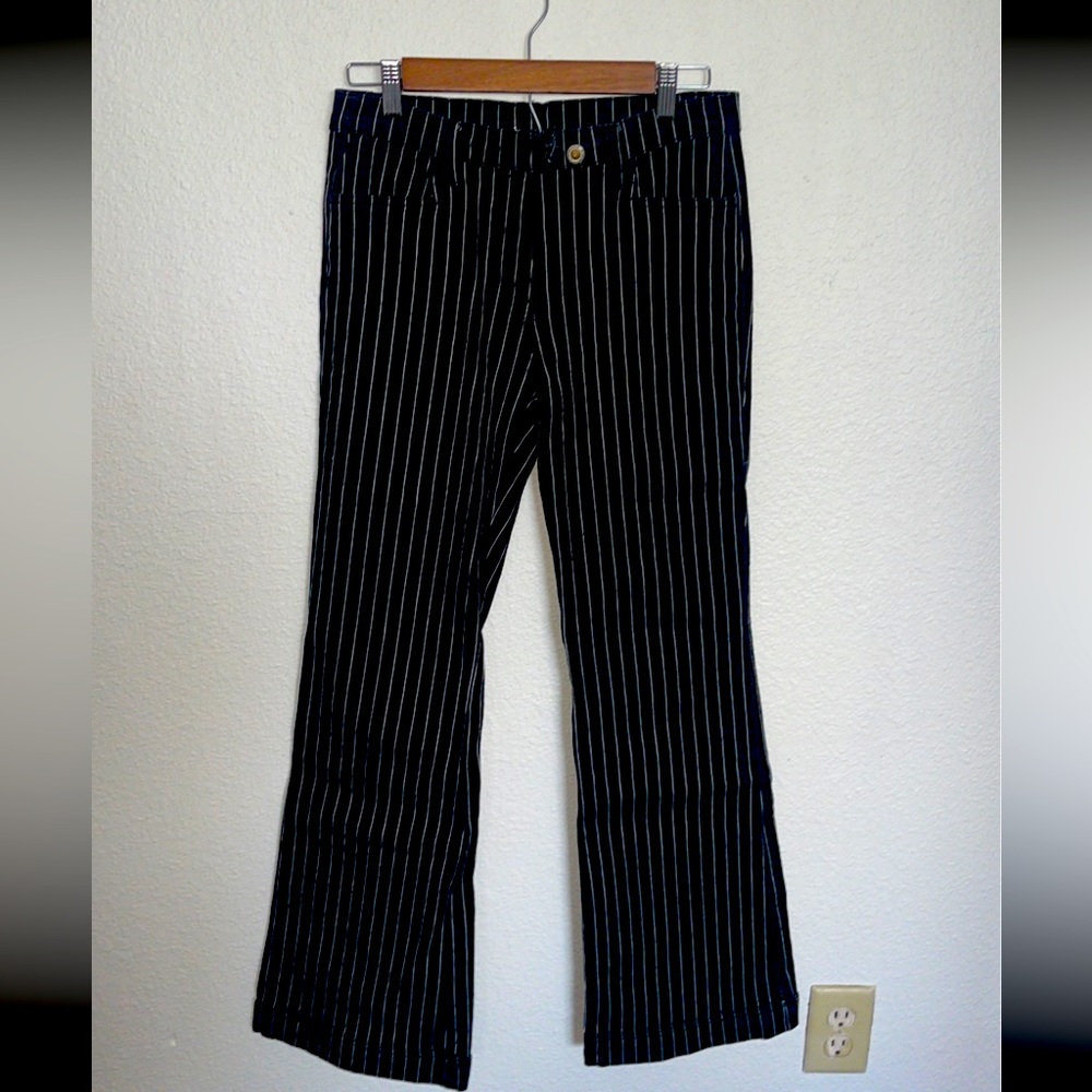 Women’s Flared Black Striped Jeans